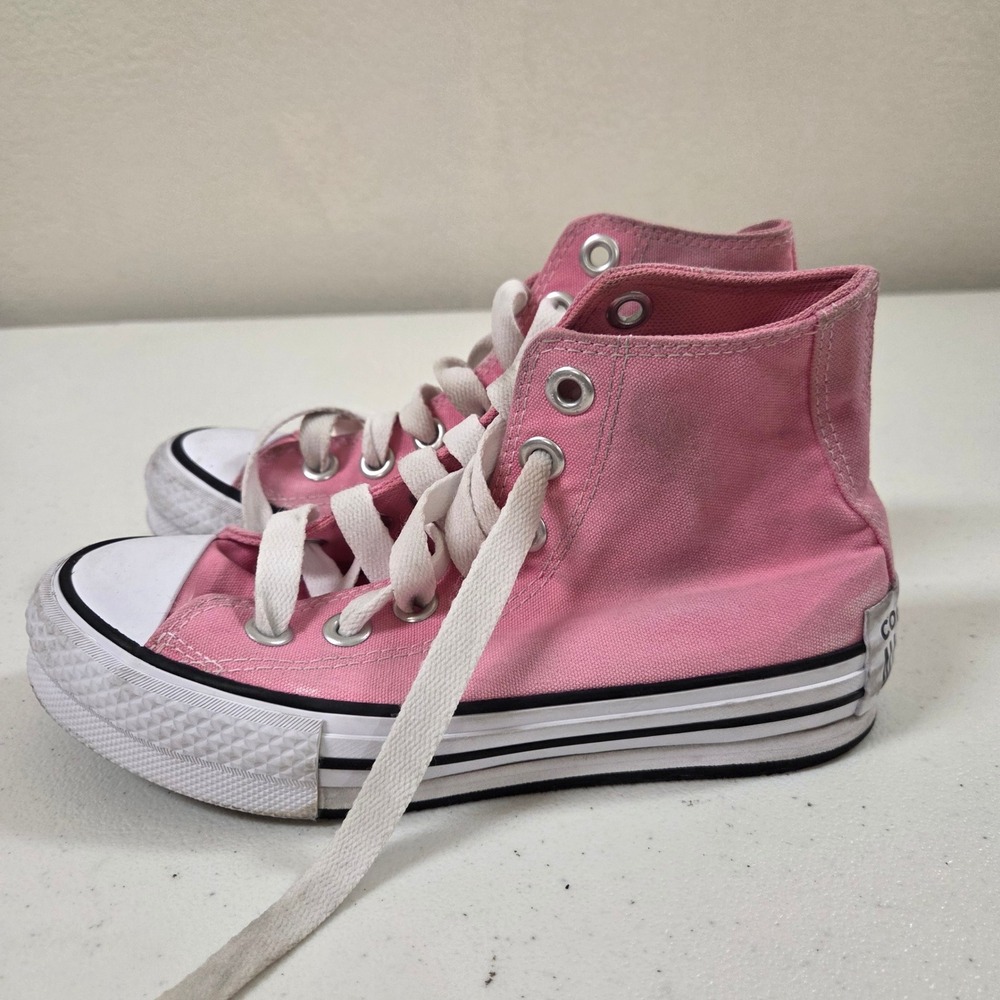 Converse Chuck Taylor All Star High Top Pink Canvas Youth Size 3 A08469F